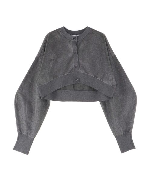 UN3D.(アンスリード)の「2TONE SHEER KT CD / 2トーンシアーニットカーディガン(カーディガン/ボレロ・レディース・ブラック/ライム/ホワイト/シルバー・FREE)」の5枚目の写真