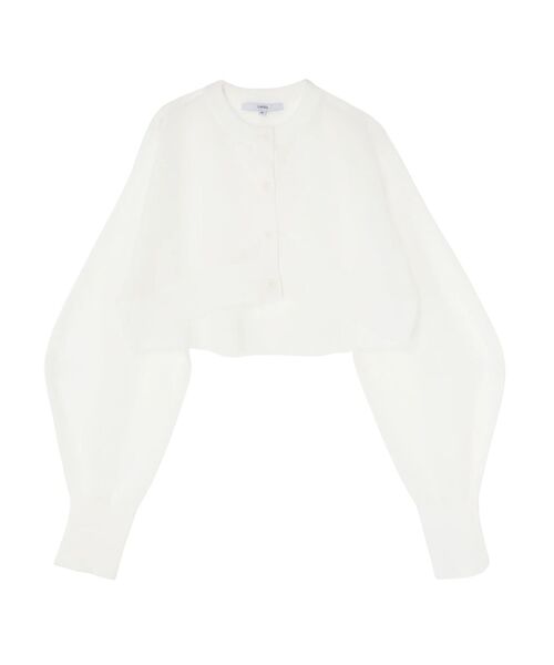 UN3D.(アンスリード)の「2TONE SHEER KT CD / 2トーンシアーニットカーディガン(カーディガン/ボレロ・レディース・ブラック/ライム/ホワイト/シルバー・FREE)」の6枚目の写真