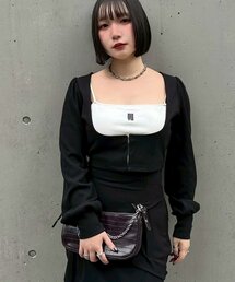 Mavie..7 | 【Mavie..7】インナーSETデザインボレロトップス(Tシャツ/カットソー)