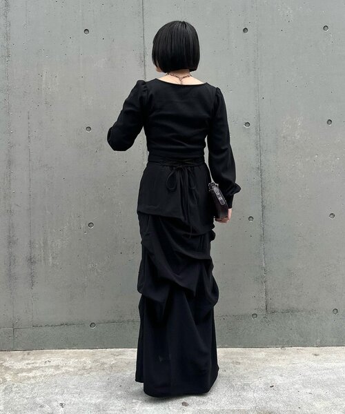 Mavie..7（メヴィセットゥ）の「【Mavie..7】インナーSETデザインボレロトップス（Tシャツ/カットソー・レディース・オフホワイト/ブラック・FREE）」の7枚目の写真