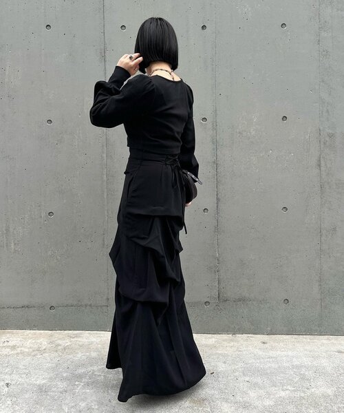 Mavie..7（メヴィセットゥ）の「【Mavie..7】インナーSETデザインボレロトップス（Tシャツ/カットソー・レディース・オフホワイト/ブラック・FREE）」の10枚目の写真