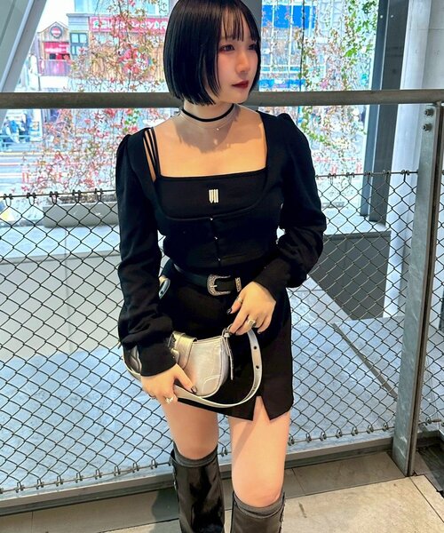 Mavie..7（メヴィセットゥ）の「【Mavie..7】インナーSETデザインボレロトップス（Tシャツ/カットソー・レディース・オフホワイト/ブラック・FREE）」の20枚目の写真