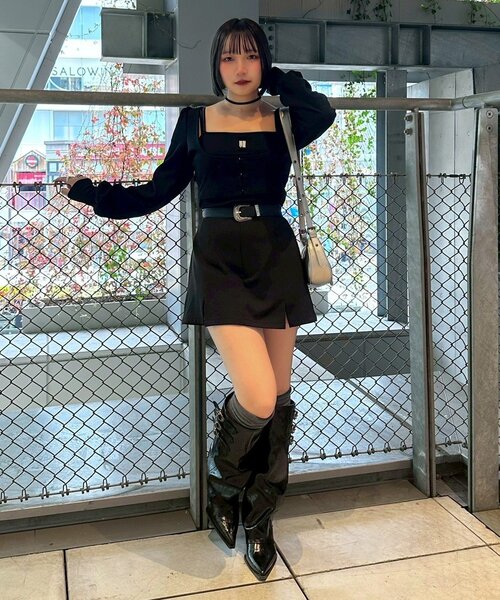 Mavie..7（メヴィセットゥ）の「【Mavie..7】インナーSETデザインボレロトップス（Tシャツ/カットソー・レディース・オフホワイト/ブラック・FREE）」の22枚目の写真