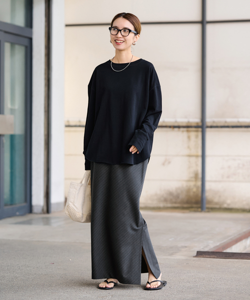 FRAMeWORK（フレームワーク）の「ミニ裏毛ラウンドヘムプルオーバー（Tシャツ/カットソー・レディース・ブラック/ホワイト/ベージュ/イエロー・FREE）」の5枚目の写真