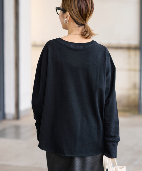 FRAMeWORK（フレームワーク）の「ミニ裏毛ラウンドヘムプルオーバー（Tシャツ/カットソー・レディース・ブラック/ホワイト/ベージュ/イエロー・FREE）」の12枚目の写真