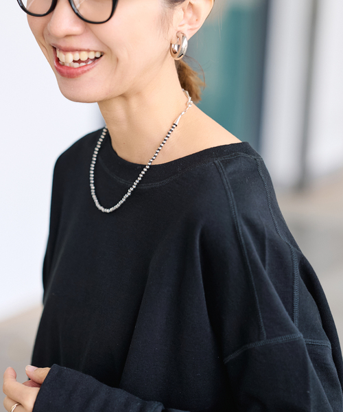 FRAMeWORK（フレームワーク）の「ミニ裏毛ラウンドヘムプルオーバー（Tシャツ/カットソー・レディース・ブラック/ホワイト/ベージュ/イエロー・FREE）」の13枚目の写真