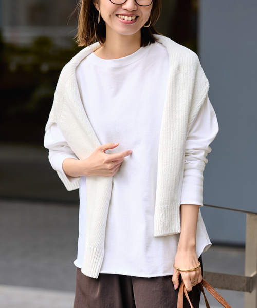 FRAMeWORK（フレームワーク）の「ミニ裏毛ラウンドヘムプルオーバー（Tシャツ/カットソー・レディース・ブラック/ホワイト/ベージュ/イエロー・FREE）」の17枚目の写真