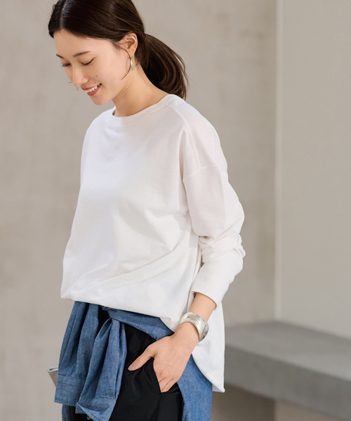 新品【ビアズリー】ラウンドヘム　Tシャツ　ホワイト プルオーバー　ジャージー 未使用近 ビアズリー ラウンドヘムTシャツプルオーバー｜Yahoo!フリマ