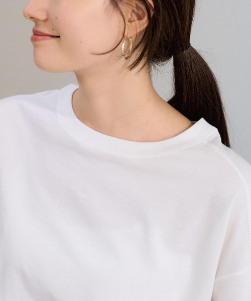 FRAMeWORK（フレームワーク）の「ミニ裏毛ラウンドヘムプルオーバー（Tシャツ/カットソー・レディース・ブラック/ホワイト/ベージュ/イエロー・FREE）」の20枚目の写真