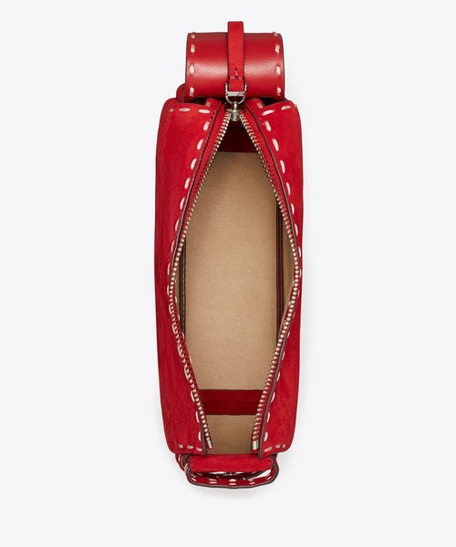 TORY BURCH(トリーバーチ)の「ロミー スエード ピックステッチ スモール ショルダーバッグ(ショルダーバッグ・レディース・チェリーレッド・ONE SIZE)」の2枚目の写真