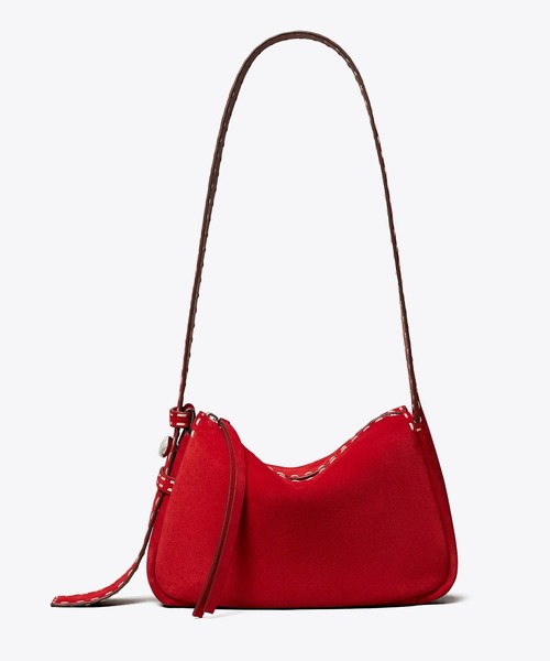 TORY BURCH(トリーバーチ)の「ロミー スエード ピックステッチ スモール ショルダーバッグ(ショルダーバッグ・レディース・チェリーレッド・ONE SIZE)」の3枚目の写真