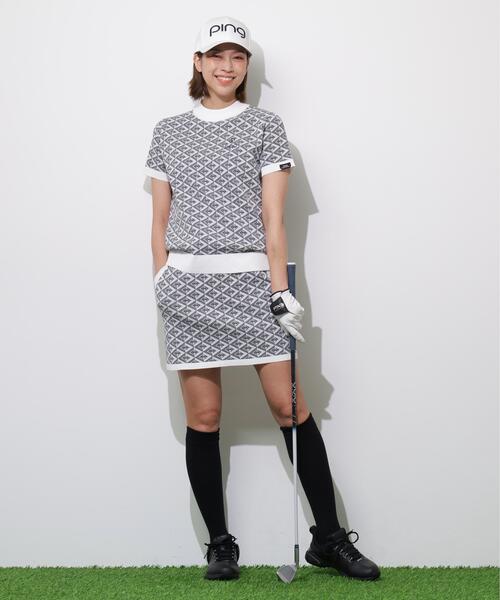 PING(ピン)の「【PING APPAREL】AZモノグラムジャカード半袖ハイネックネックニット <PERFORMANCE> (LADIES)(ニット/セーター・レディース・ブラック/ブルー系その他/ホワイト・LL/L/M/S)」の22枚目の写真