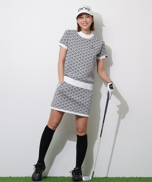 PING(ピン)の「【PING APPAREL】AZモノグラムジャカード半袖ハイネックネックニット <PERFORMANCE> (LADIES)(ニット/セーター・レディース・ブラック/ブルー系その他/ホワイト・LL/L/M/S)」の21枚目の写真