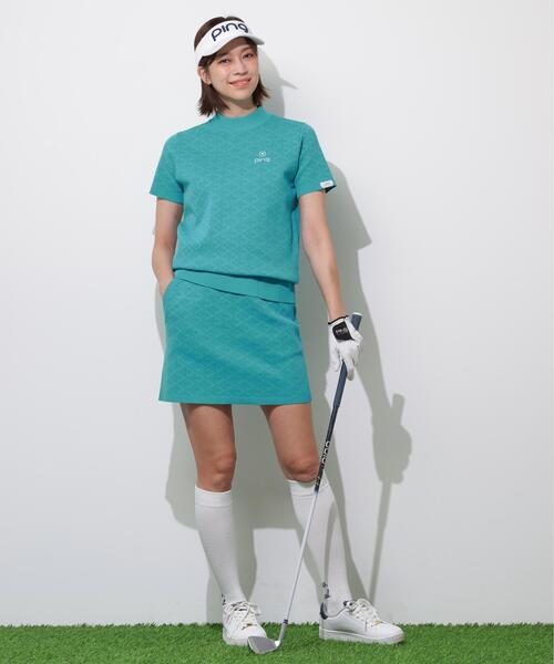 PING(ピン)の「【PING APPAREL】AZモノグラムジャカード半袖ハイネックネックニット <PERFORMANCE> (LADIES)(ニット/セーター・レディース・ブラック/ブルー系その他/ホワイト・LL/L/M/S)」の10枚目の写真