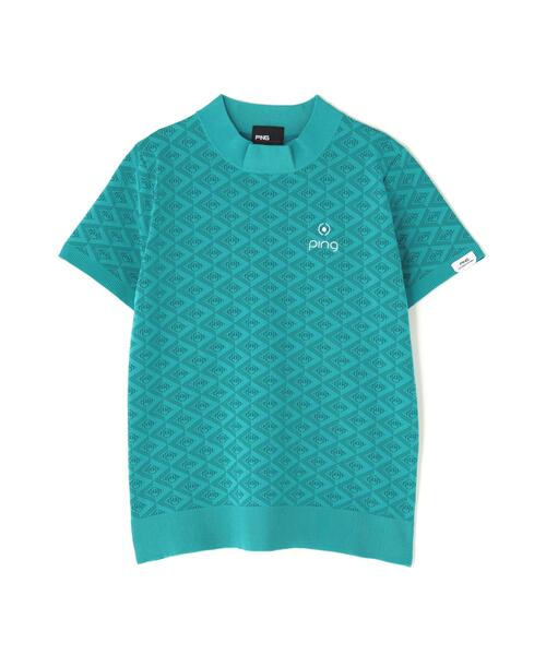PING(ピン)の「【PING APPAREL】AZモノグラムジャカード半袖ハイネックネックニット <PERFORMANCE> (LADIES)(ニット/セーター・レディース・ブラック/ブルー系その他/ホワイト・LL/L/M/S)」の8枚目の写真