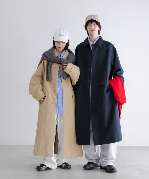 LOWRYS FARM（ローリーズファーム）の「【LFM(U)】ステンカラーヨークコート　638031（ステンカラーコート・メンズ・ネイビー/ベージュ/ブルー系その他・MEDIUM/LARGE）」の3枚目の写真