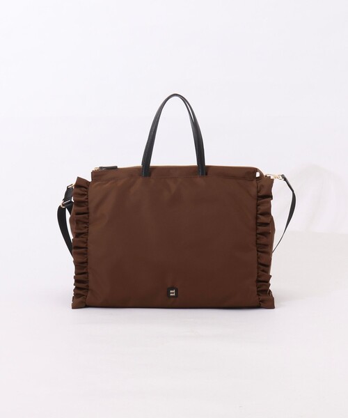 NOLLEY’S（ノーリーズ）の「【nolnol/ノルノル】ナイロンフリルトートバッグ（トートバッグ・レディース・ブラウン/グレー/ブラック・FREE）」の3枚目の写真