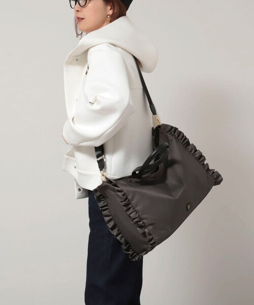 NOLLEY’S（ノーリーズ）の「【nolnol/ノルノル】ナイロンフリルトートバッグ（トートバッグ・レディース・ブラウン/グレー/ブラック・FREE）」の8枚目の写真