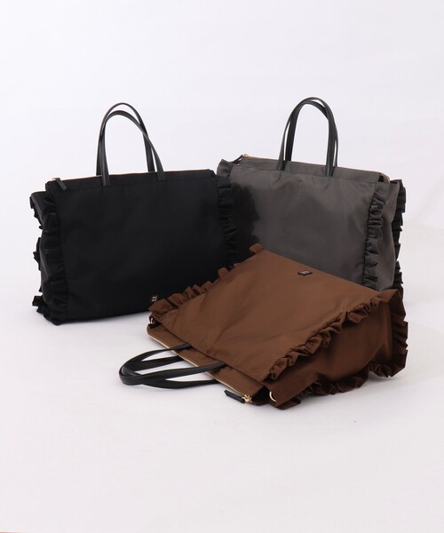 NOLLEY’S（ノーリーズ）の「【nolnol/ノルノル】ナイロンフリルトートバッグ（トートバッグ・レディース・ブラウン/グレー/ブラック・FREE）」の22枚目の写真