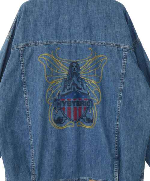 HYSTERIC GLAMOUR(ヒステリックグラマー)の「LEVITATED GIRL刺繍 オーバーデニムジャケット(デニムジャケット・レディース・ライトインディゴブルー・FREE)」の3枚目の写真