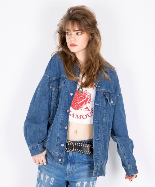 HYSTERIC GLAMOUR(ヒステリックグラマー)の「LEVITATED GIRL刺繍 オーバーデニムジャケット(デニムジャケット・レディース・ライトインディゴブルー・FREE)」の5枚目の写真