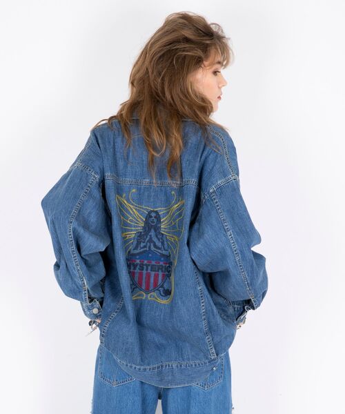 HYSTERIC GLAMOUR(ヒステリックグラマー)の「LEVITATED GIRL刺繍 オーバーデニムジャケット(デニムジャケット・レディース・ライトインディゴブルー・FREE)」の6枚目の写真