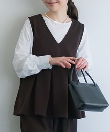 coca（coca）（コカ）の「カットジョーゼットタックペプラムベスト | セレモニー オフィス ママスーツ フォーマルウェア スーツ 卒業式（ベスト）」