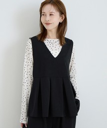 coca（coca） | カットジョーゼットタックペプラムベスト | セレモニー オフィス ママスーツ フォーマルウェア スーツ 卒業式(ベスト)