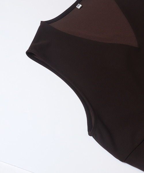 coca（coca）（コカ）の「カットジョーゼットタックペプラムベスト | セレモニー オフィス ママスーツ フォーマルウェア スーツ 卒業式（ベスト・レディース・ブラック/ブラウン・L/M）」の18枚目の写真