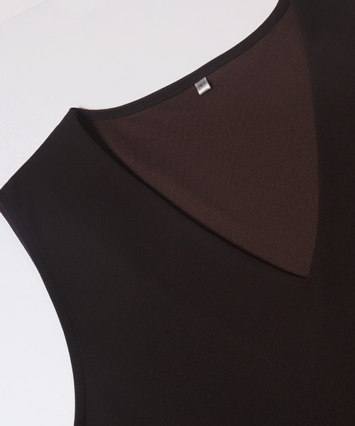 coca（coca）（コカ）の「カットジョーゼットタックペプラムベスト | セレモニー オフィス ママスーツ フォーマルウェア スーツ 卒業式（ベスト・レディース・ブラック/ブラウン・L/M）」の17枚目の写真