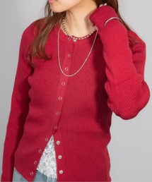 Chiina | Chiina/【豊富なカラーバリーション】スリムフィット フィンガーホールクルーネックリブカーディガン(カーディガン/ボレロ)