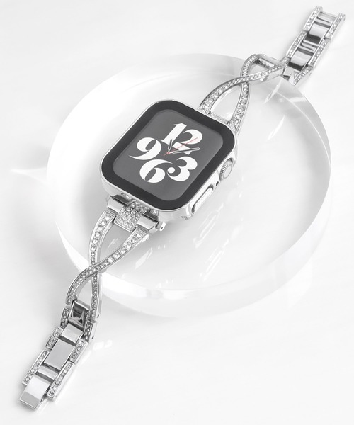 Urban Coral(アーバンコーラル)の「Apple Watch Band / アップルウォッチ ジルコニアクロスデザインバンド / Urban Coral(デジタル腕時計・レディース・シルバー・40mm)」の1枚目の写真