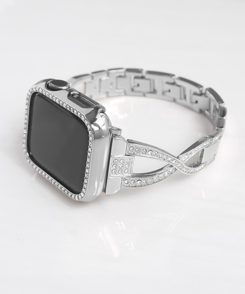 Urban Coral(アーバンコーラル)の「Apple Watch Band / アップルウォッチ ジルコニアクロスデザインバンド / Urban Coral(デジタル腕時計・レディース・シルバー・40mm)」の5枚目の写真