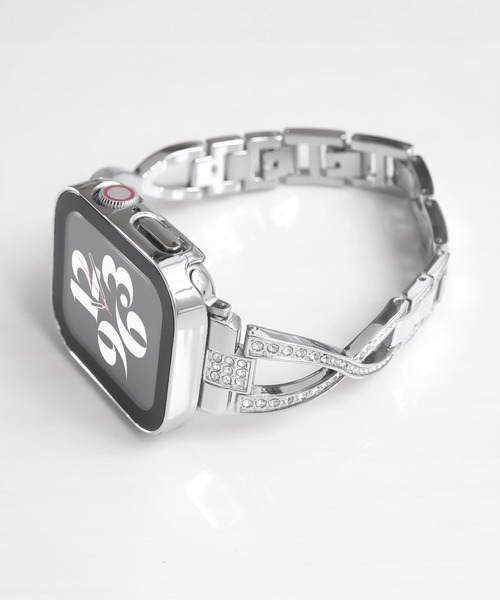 Urban Coral(アーバンコーラル)の「Apple Watch Band / アップルウォッチ ジルコニアクロスデザインバンド / Urban Coral(デジタル腕時計・レディース・シルバー・40mm)」の6枚目の写真