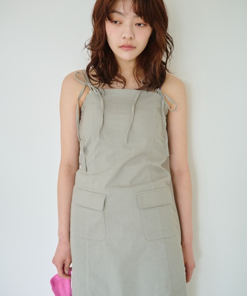 common gull products.（コモンガルプロダクツ）の「春の片耳にワンピース（ワンピース・レディース・サックスブルー/グレー/ライトグレー・SMALL/MEDIUM/LARGE）」の2枚目の写真