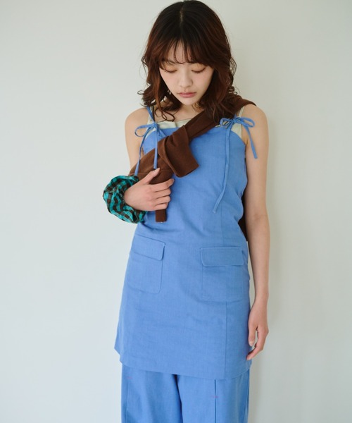 common gull products.（コモンガルプロダクツ）の「春の片耳にワンピース（ワンピース・レディース・サックスブルー/グレー/ライトグレー・SMALL/MEDIUM/LARGE）」の6枚目の写真