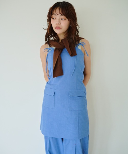 common gull products.（コモンガルプロダクツ）の「春の片耳にワンピース（ワンピース・レディース・サックスブルー/グレー/ライトグレー・SMALL/MEDIUM/LARGE）」の7枚目の写真