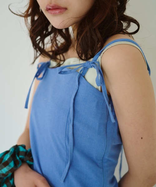 common gull products.（コモンガルプロダクツ）の「春の片耳にワンピース（ワンピース・レディース・サックスブルー/グレー/ライトグレー・SMALL/MEDIUM/LARGE）」の11枚目の写真