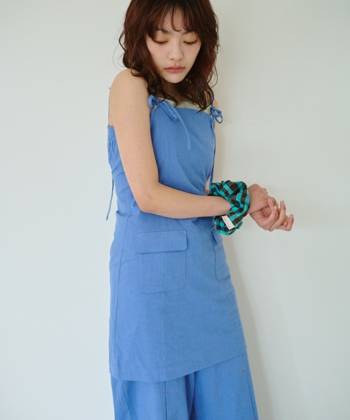 common gull products.（コモンガルプロダクツ）の「春の片耳にワンピース（ワンピース・レディース・サックスブルー/グレー/ライトグレー・SMALL/MEDIUM/LARGE）」の8枚目の写真