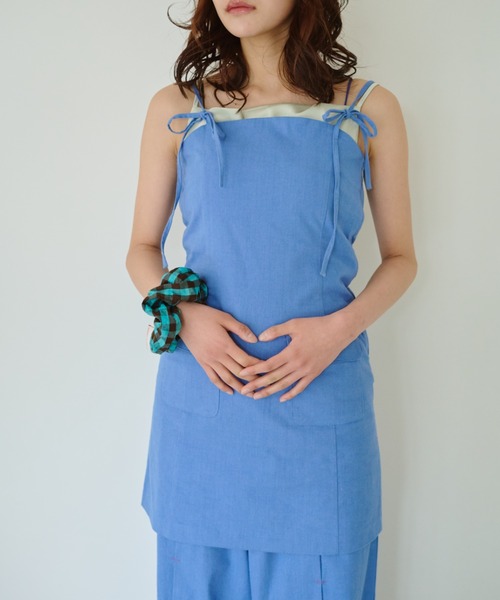 common gull products.（コモンガルプロダクツ）の「春の片耳にワンピース（ワンピース・レディース・サックスブルー/グレー/ライトグレー・SMALL/MEDIUM/LARGE）」の9枚目の写真