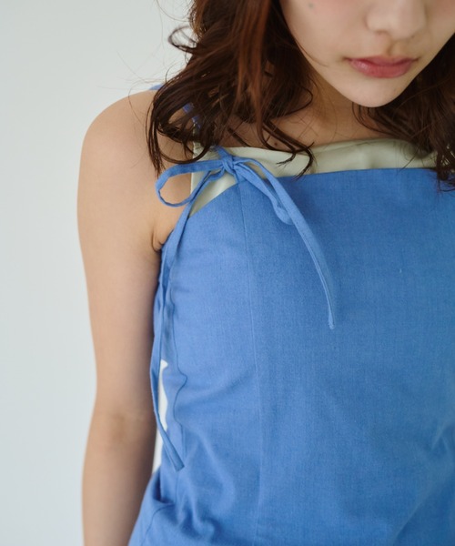 common gull products.（コモンガルプロダクツ）の「春の片耳にワンピース（ワンピース・レディース・サックスブルー/グレー/ライトグレー・SMALL/MEDIUM/LARGE）」の10枚目の写真