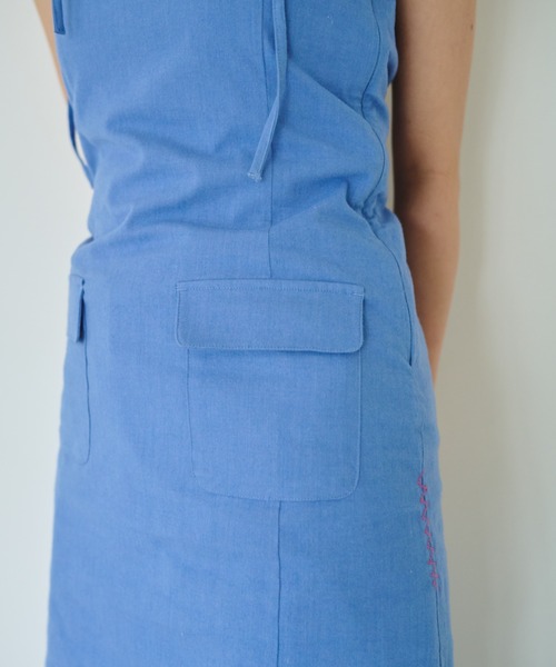 common gull products.（コモンガルプロダクツ）の「春の片耳にワンピース（ワンピース・レディース・サックスブルー/グレー/ライトグレー・SMALL/MEDIUM/LARGE）」の17枚目の写真