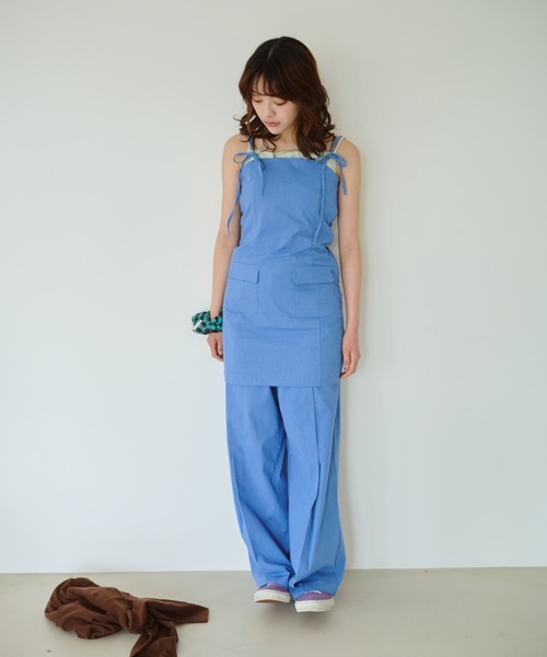 common gull products.（コモンガルプロダクツ）の「春の片耳にワンピース（ワンピース・レディース・サックスブルー/グレー/ライトグレー・SMALL/MEDIUM/LARGE）」の21枚目の写真