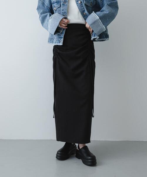 SENSE OF PLACE by URBAN RESEARCH（センスオブプレイスバイアーバンリサーチ）の「シャーリングスカート（スカート・レディース・イエロー系その他/ブラック/ホワイト系その他・MEDIUM/SMALL）」の17枚目の写真