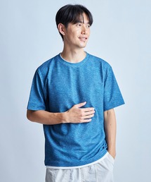 UNION STATION | フェイクレイヤードデニム調プリントT＜ストレッチ・速乾・ハンドウォッシャブル・接触冷感＞(Tシャツ/カットソー)