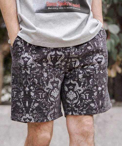 mp14674-Classic Leaf Pattern Jacquard Short Pants ショートパンツ