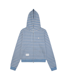 TCM stripe standard hooded zip-up (blue)
