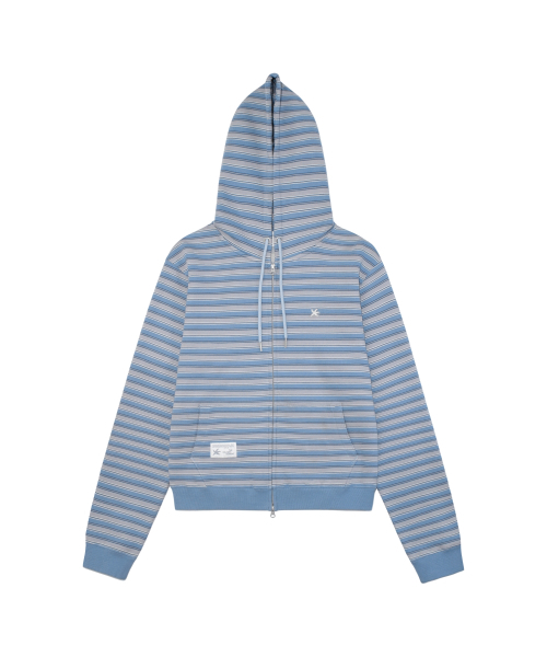 THECOLDESTMOMENT(ザコールデストモーメント)の「TCM stripe standard hooded zip-up (blue)(パーカー・レディース・その他・SMALL/MEDIUM/LARGE)」の12枚目の写真
