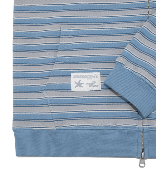 THECOLDESTMOMENT(ザコールデストモーメント)の「TCM stripe standard hooded zip-up (blue)(パーカー・レディース・その他・SMALL/MEDIUM/LARGE)」の10枚目の写真