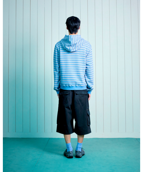 THECOLDESTMOMENT(ザコールデストモーメント)の「TCM stripe standard hooded zip-up (blue)(パーカー・レディース・その他・SMALL/MEDIUM/LARGE)」の6枚目の写真